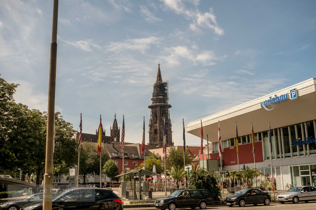 Münster Freiburg vom Karlsbau gesehen