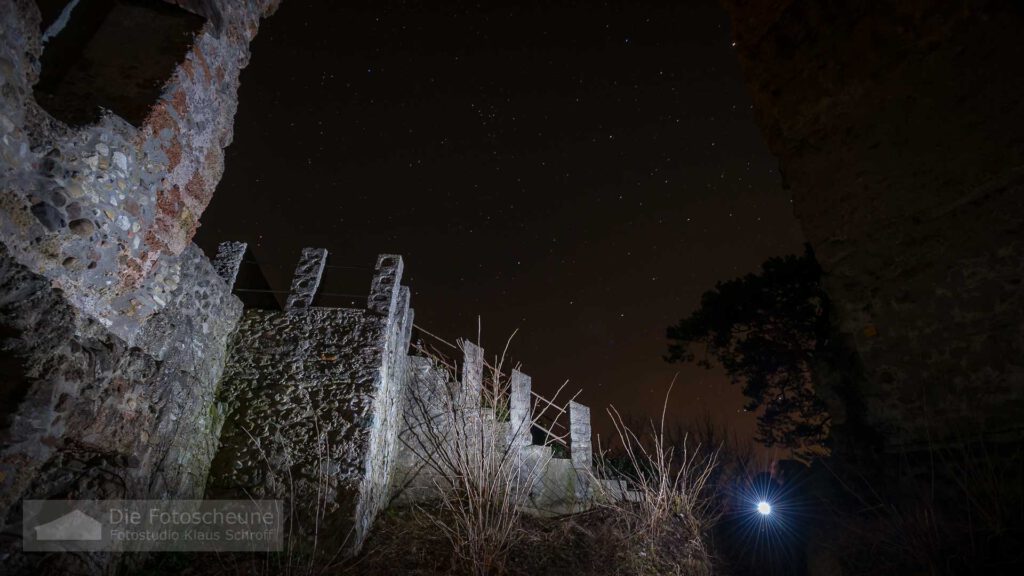 Sternenhimmel über der Ruine Bodman